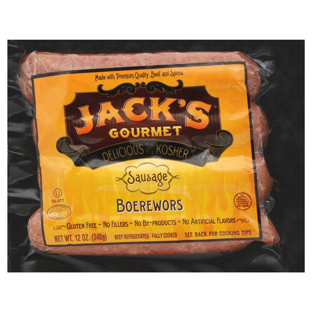 Jack's Gourmet Kosher Boerwors Sausage, 12 oz