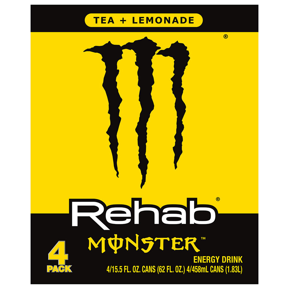 Monster Energy Rehab Tea & Lemonade Energy Drink 4 pk Cans, 16 oz