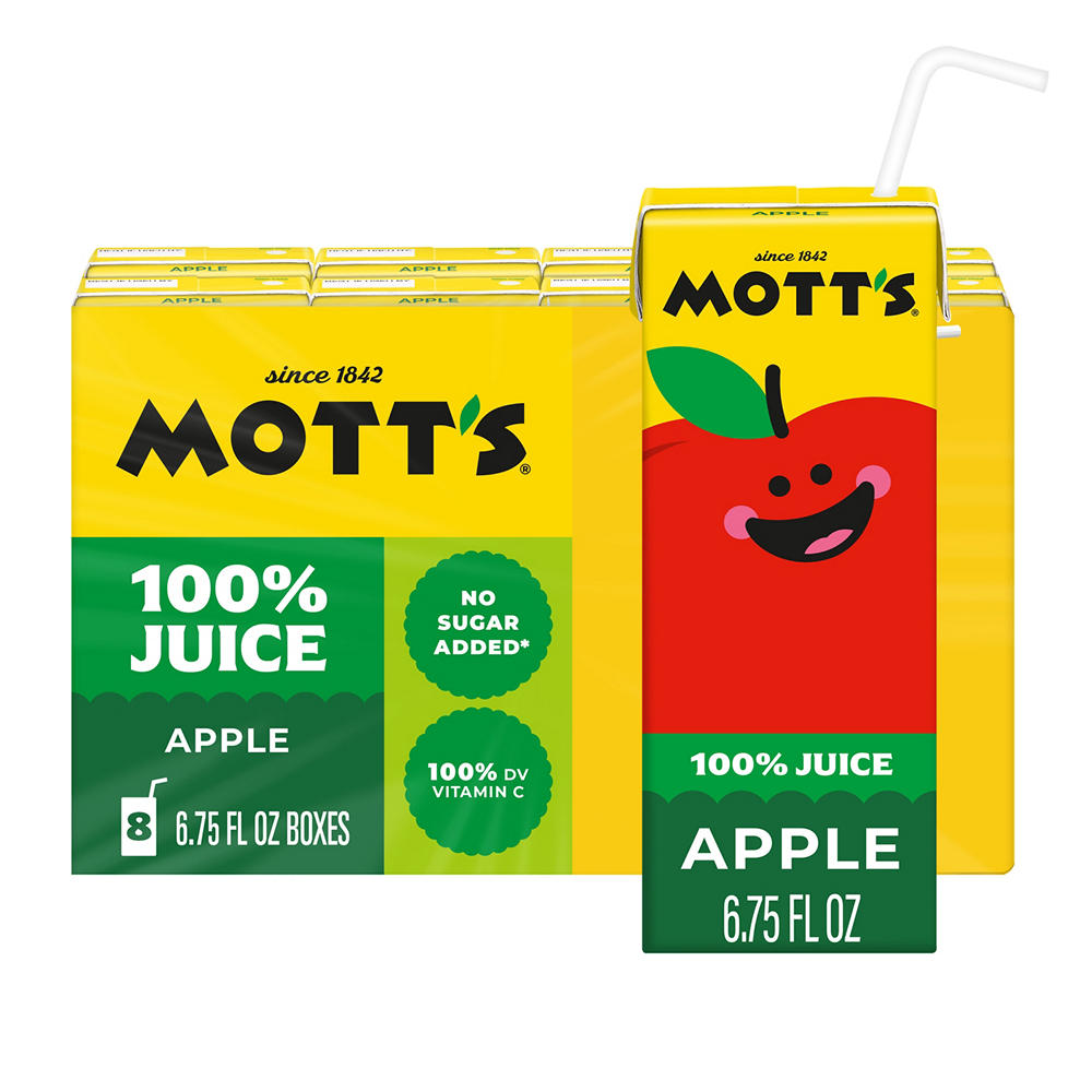 Mott's 100% Apple Juice 8 pk Boxes, 6.75 oz