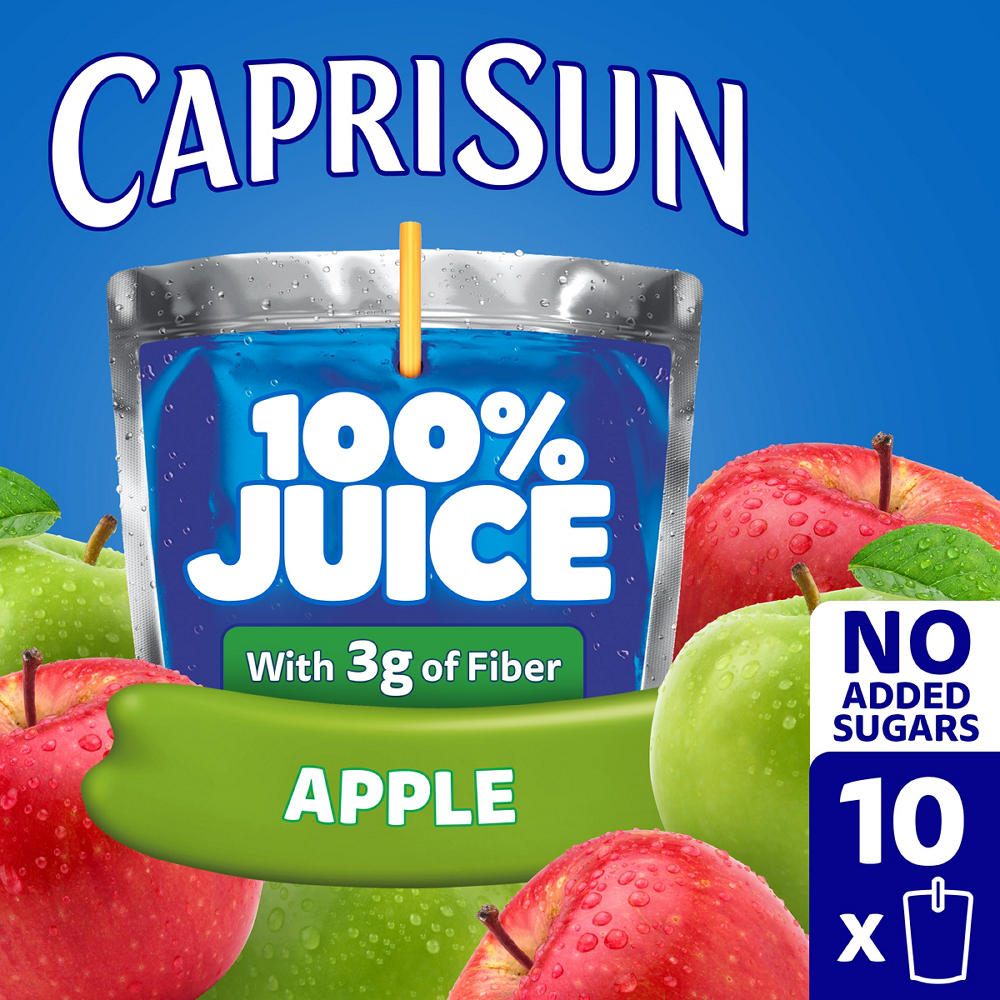 Capri Sun 100% Juice Apple Juice Blend 10 pk Pouches, 6 oz