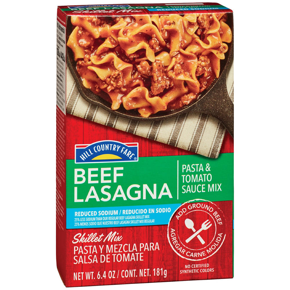 Hill Country Fare Reduced Sodium Beef Lasagna Skillet Mix, 6.4 oz