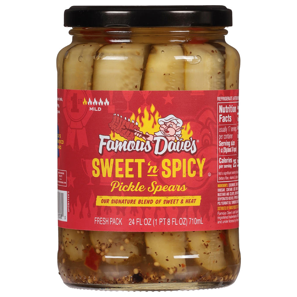 Famous Dave's Sweet 'n Spicy Pickle Spears, 24 oz