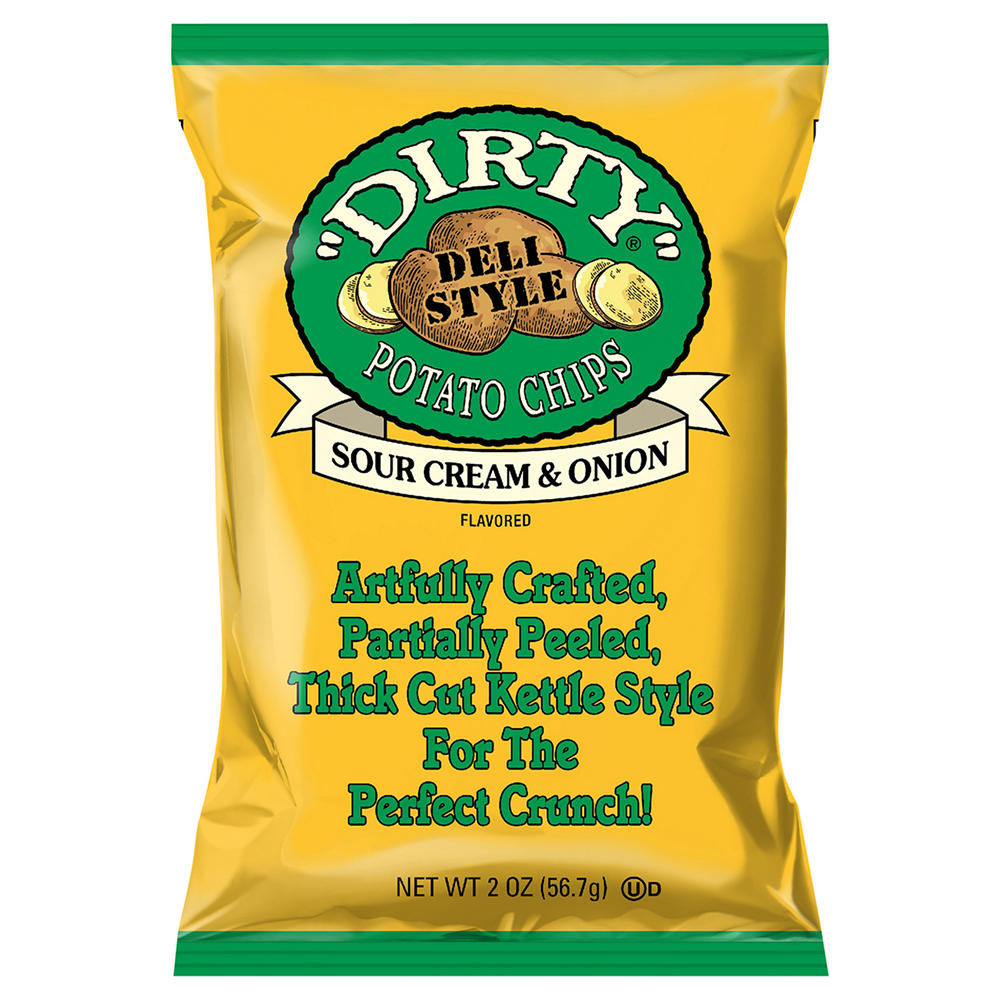 Dirty All Natural Sour Cream and Onion Potato Chips, 2 oz