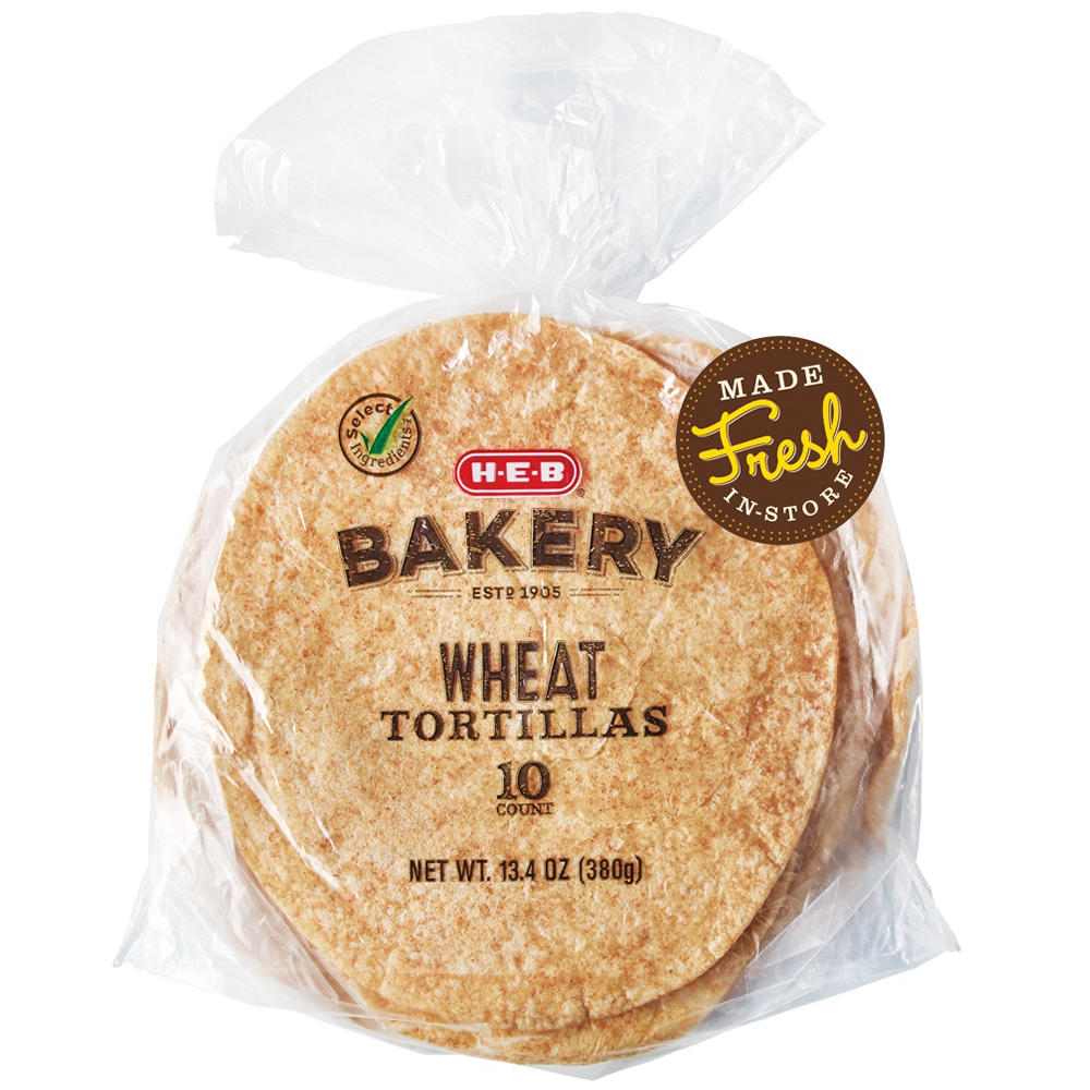 H-E-B Bakery Wheat Flour Tortillas, 10 ct