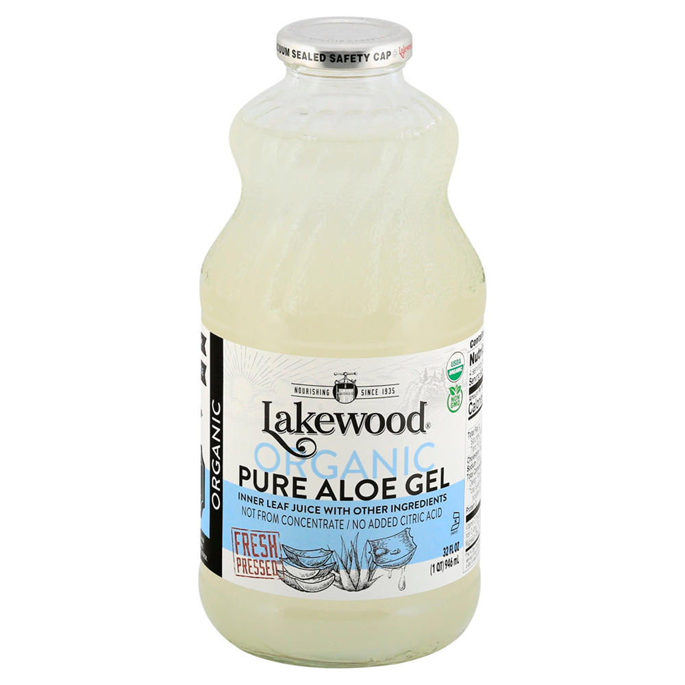 Lakewood Organic Fresh Pressed Pure Aloe Gel Juice, 32 oz