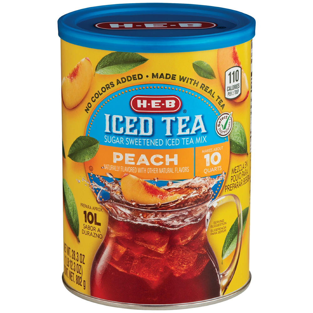 H-E-B Sugar Sweetened Iced Tea Mix - Peach, 28.3 oz
