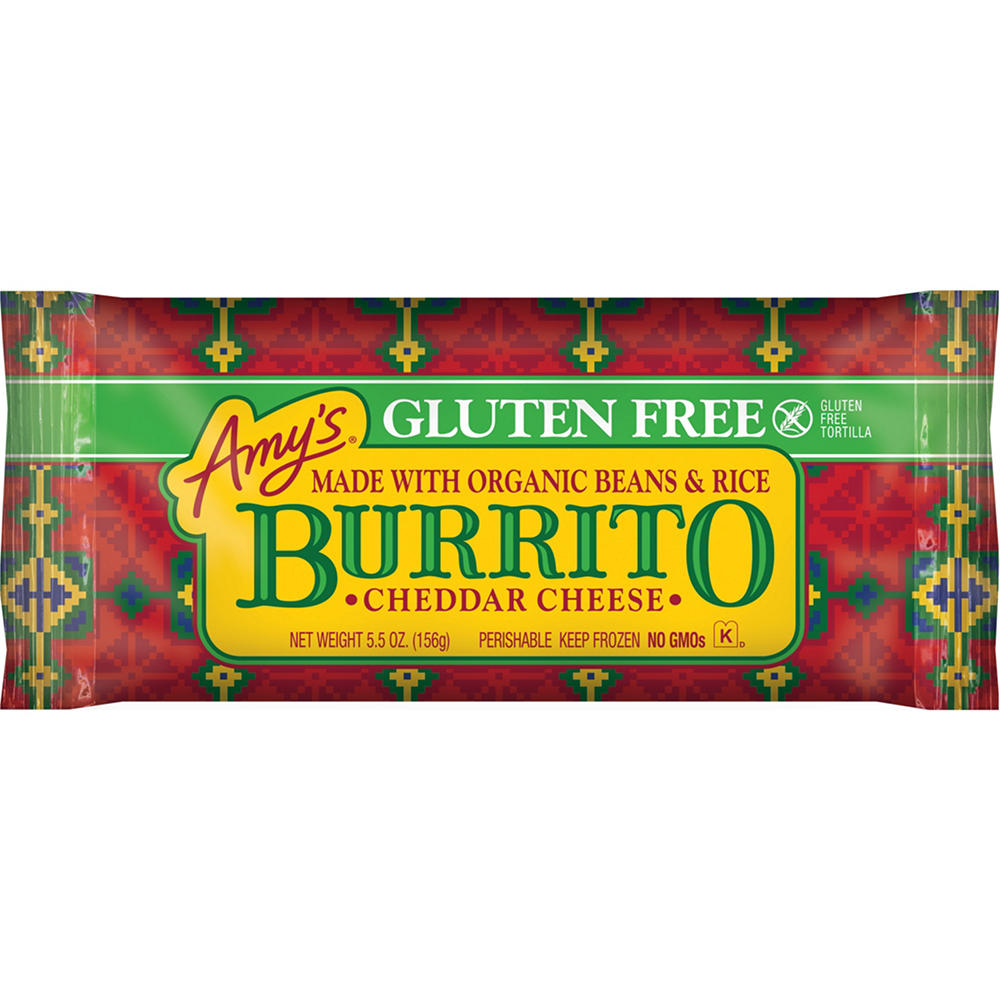 Amy's Gluten Free Cheddar, Beans & Rice Burrito, 5.5 oz