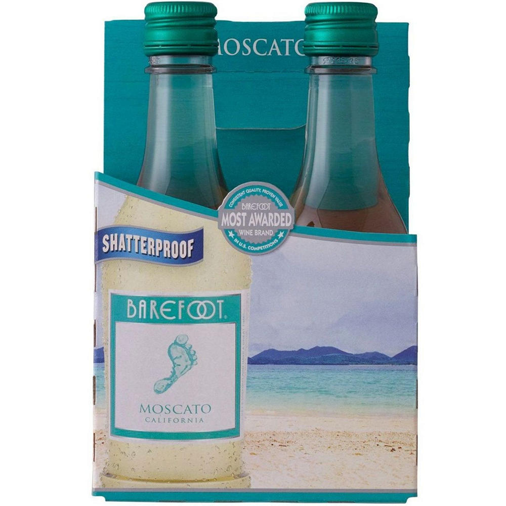 Barefoot Moscato California Sweet White Wine 4 pk Bottles, 187 mL
