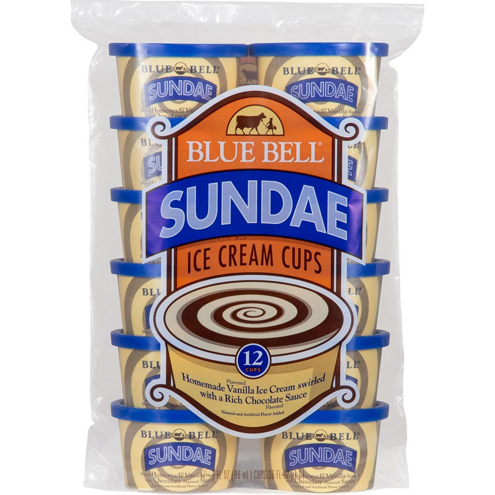 Blue Bell Sundae Ice Cream Cups, 12 ct