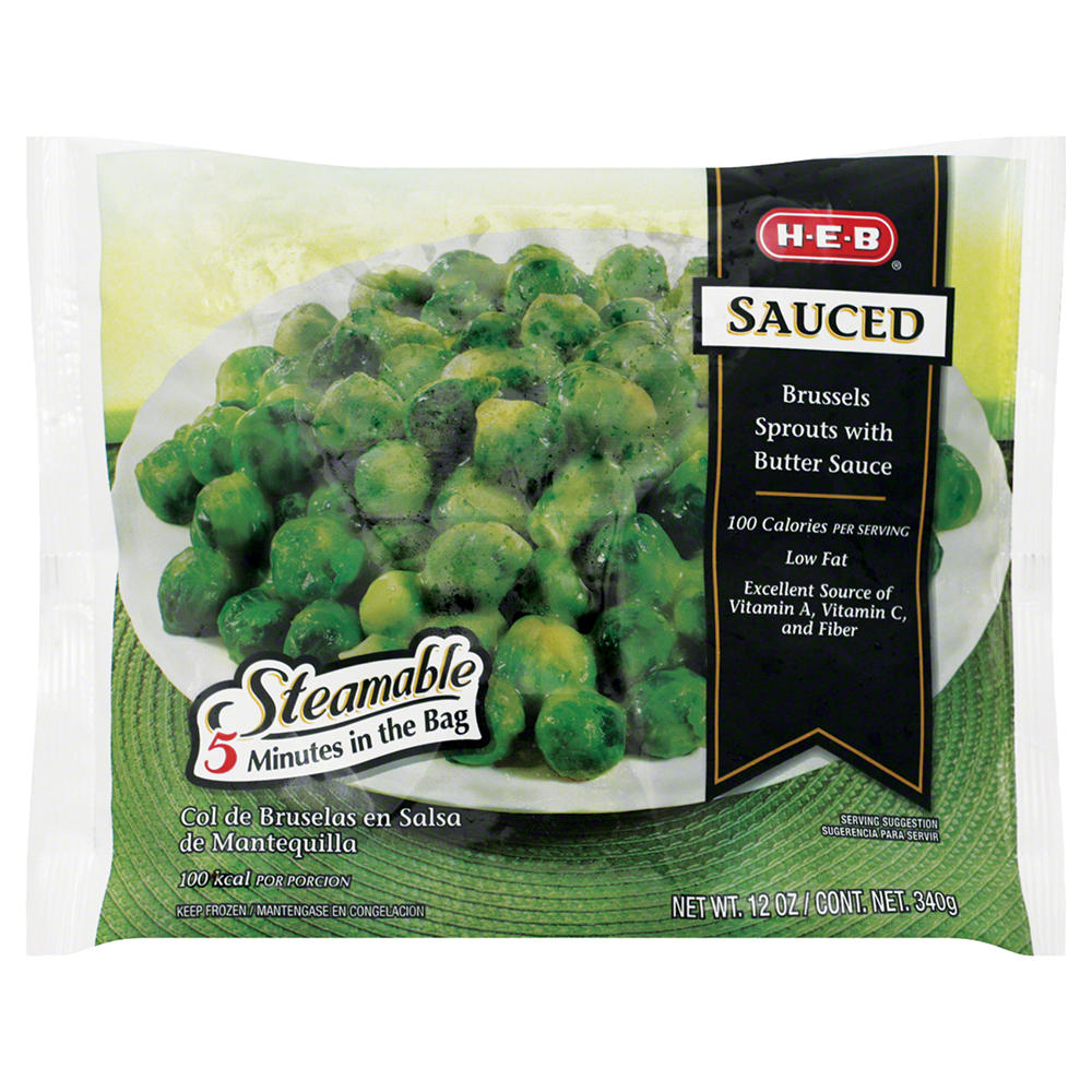 H-E-B Frozen Steamable Brussels Sprouts in Butter Sauce, 12 oz