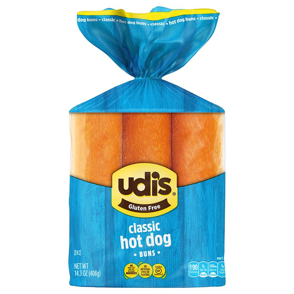 Udi's Gluten Free Classic Hot Dog Buns, 6 ct