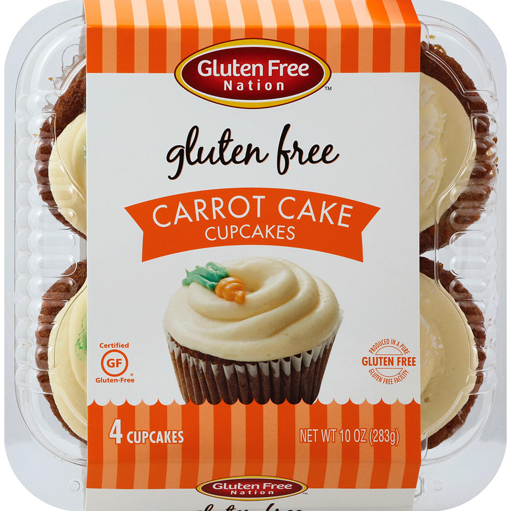 Gluten Free Nation Gluten Free Carrot Cake Cupcakes, 4 ct