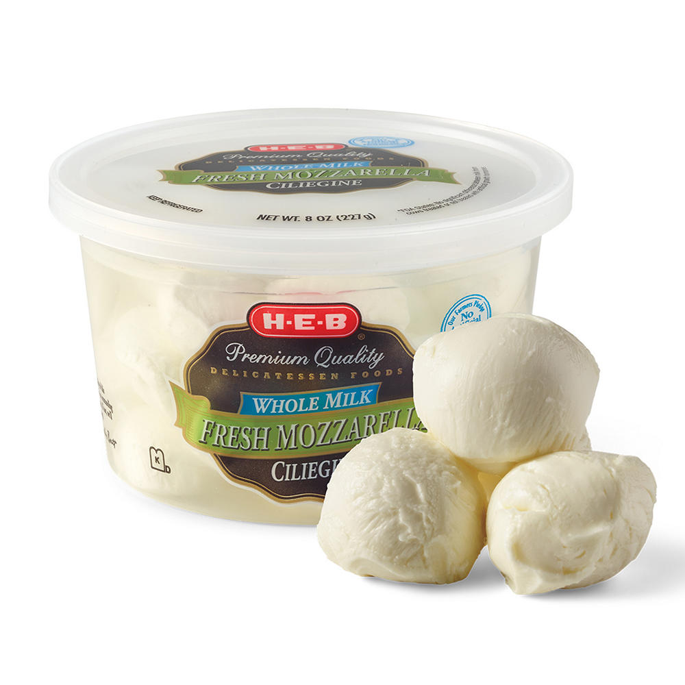 H-E-B Whole Milk Fresh Mozzarella Ciliegine, 8 oz