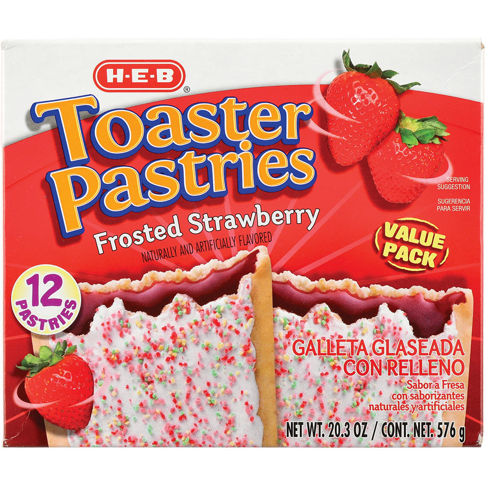 H-E-B Frosted Strawberry Toaster Pastries - Value Pack, 12 ct