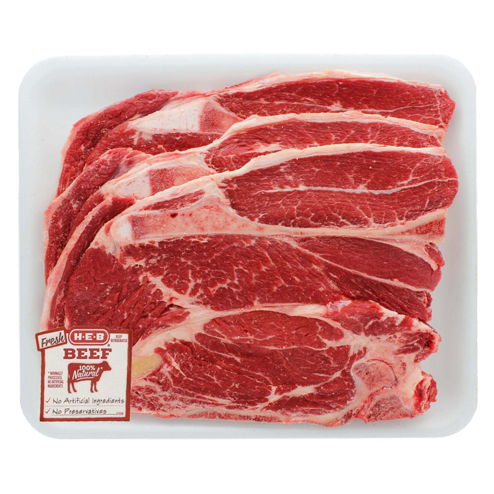 H-E-B Beef Chuck Blade Steak Bone-In Value Pack, USDA Select , Avg. 1.75 lbs