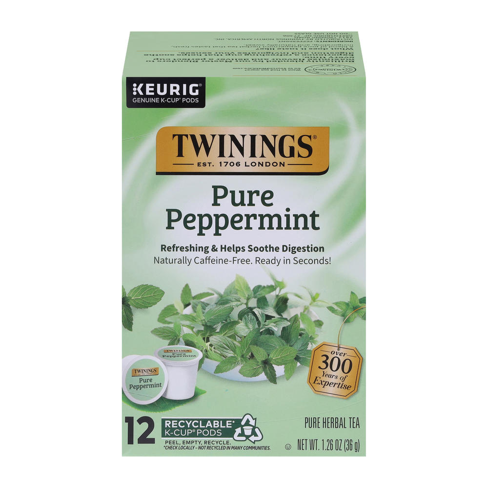 Twinings Pure Peppermint Tea Single Serve K Cups, 12 ct