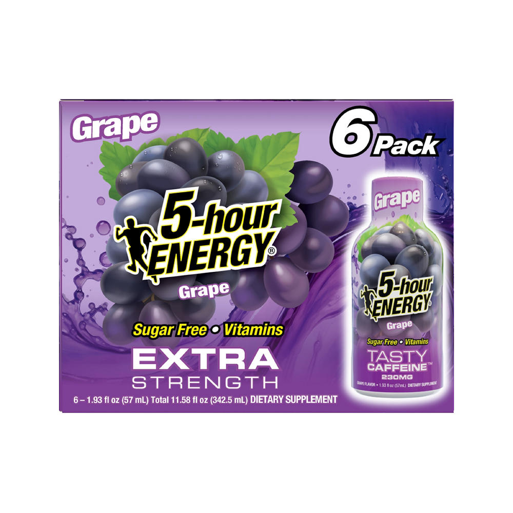5-hour ENERGY Extra Strength Energy Shots - Grape, 6 pk