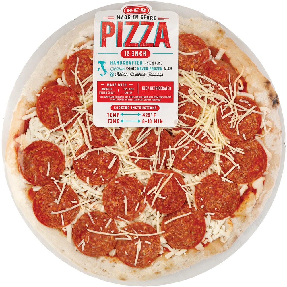 H-E-B Fresh Made in Store Pepperoni Pizza, 12"