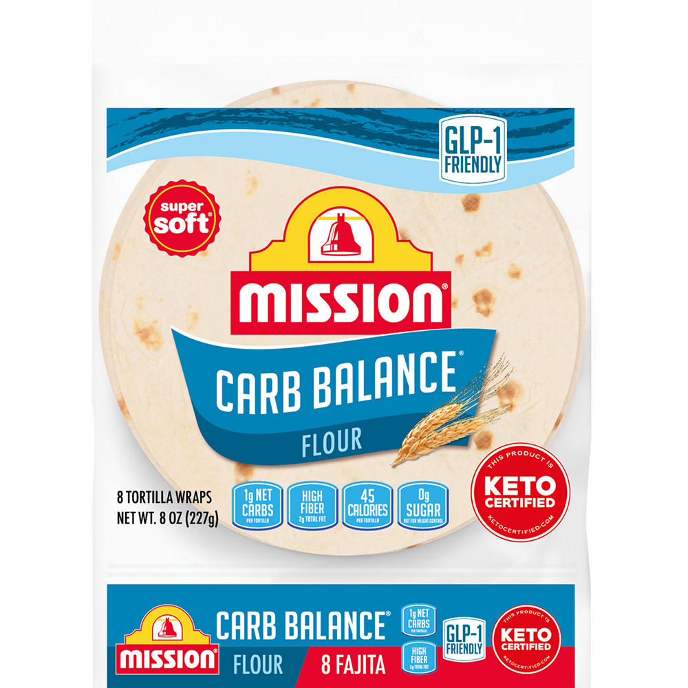Mission Carb Balance Flour Tortillas, Fajita Size, 8 ct