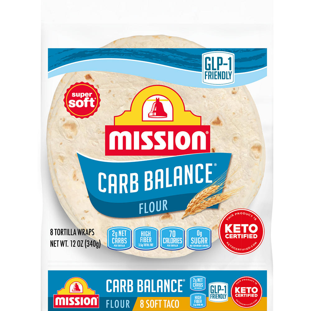 Mission Carb Balance Flour Tortillas, Soft Taco Size, 8 ct