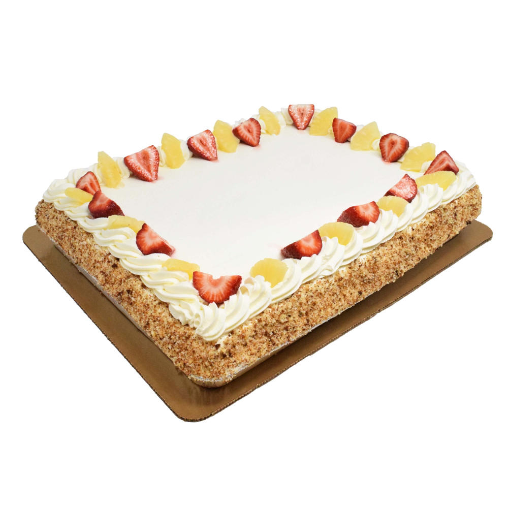H-E-B Tres Leches Cake with Two Fruits, 1/2 Sheet