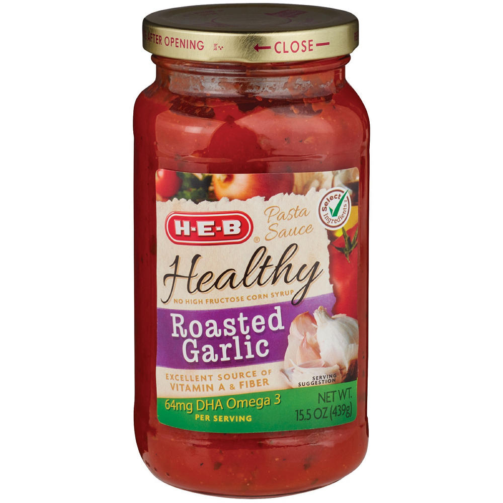 H-E-B Healthy Roasted Garlic Pasta Sauce, 15.5 oz