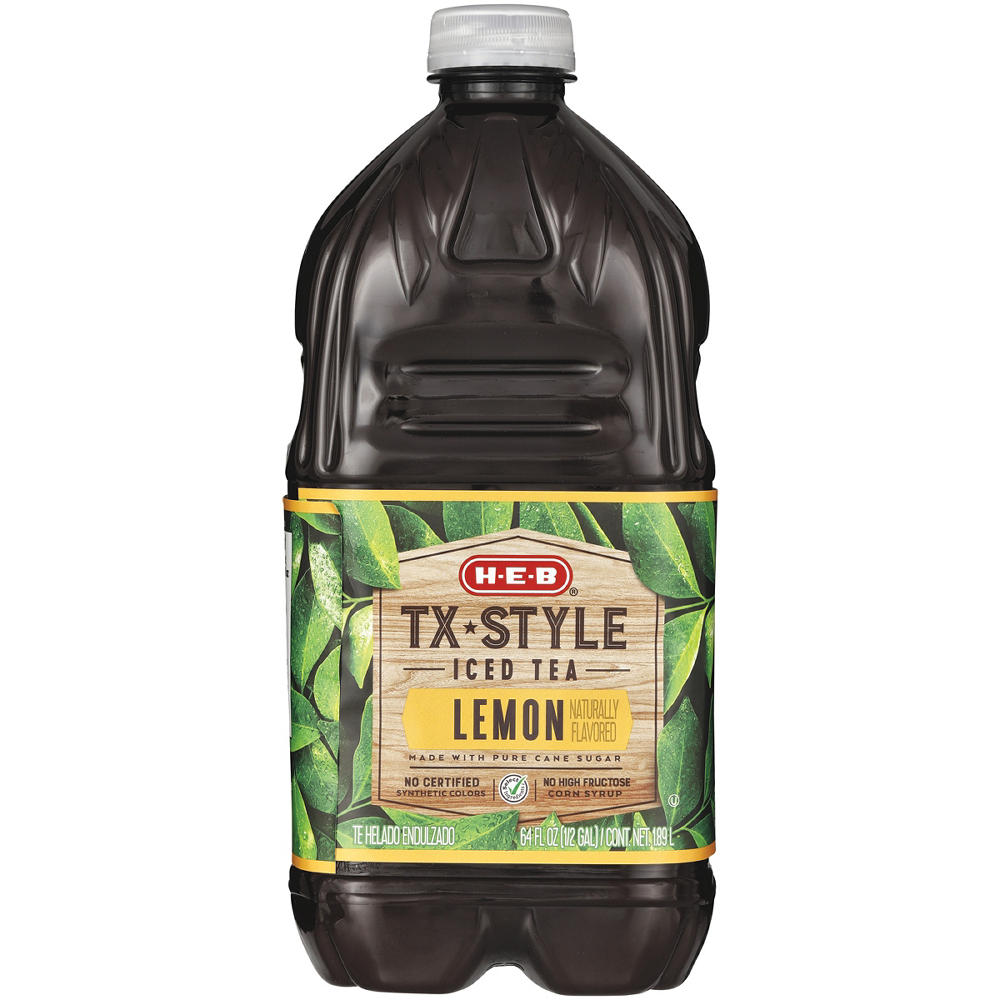 H-E-B TX Style Iced Tea - Lemon, 64 oz