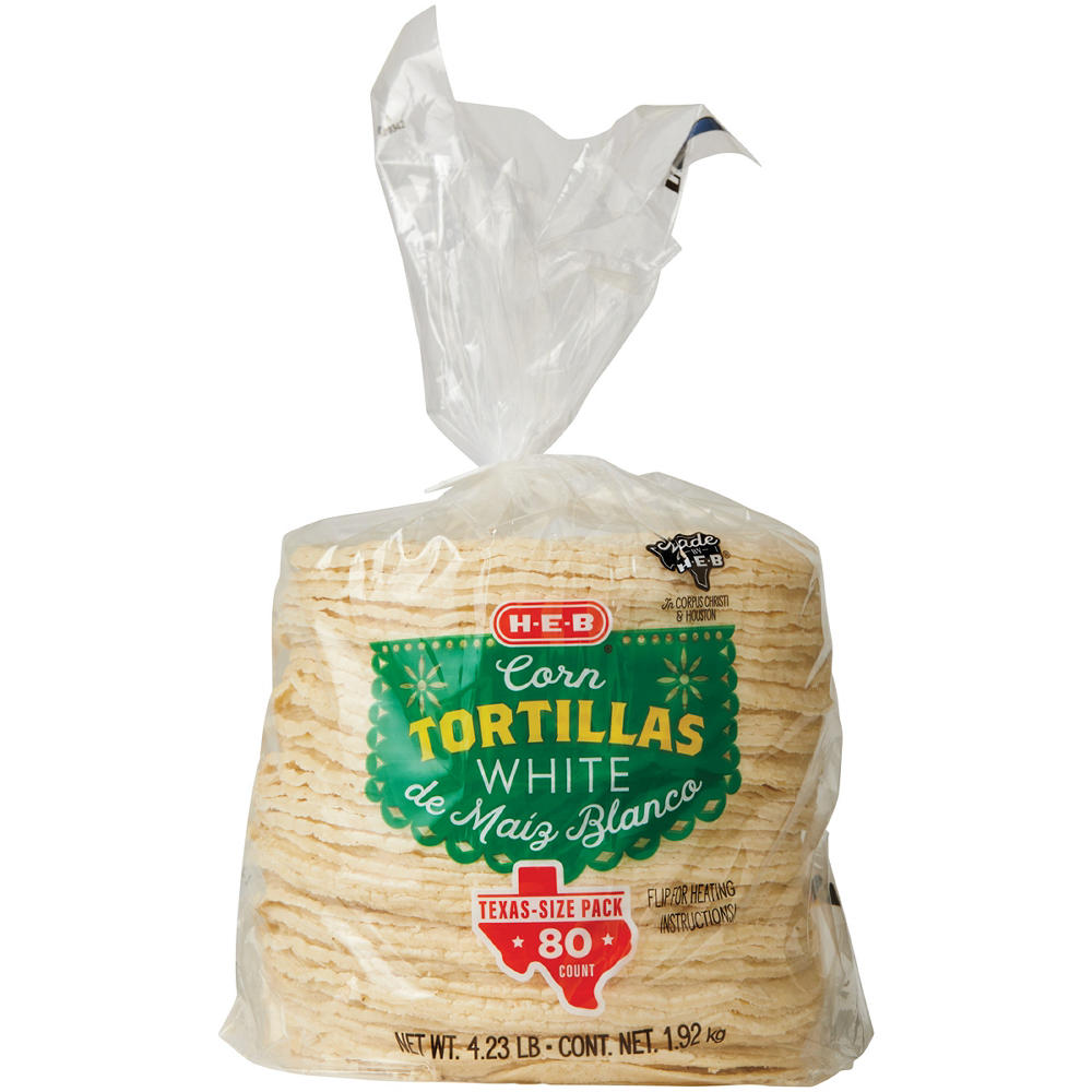 H-E-B White Corn Tortillas - Texas-Size Pack, 80 ct