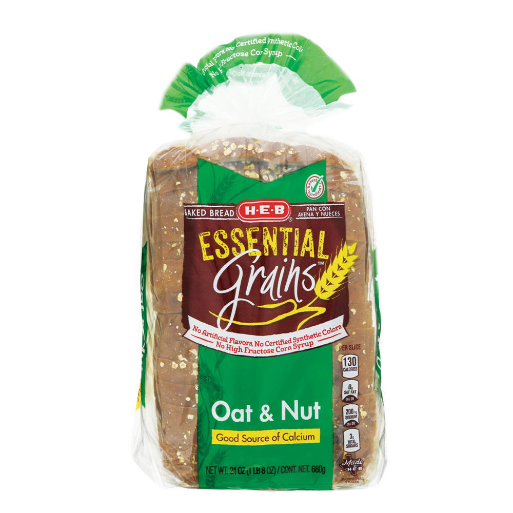 H-E-B Essential Grains Oat & Nut Sliced Bread, 24 oz