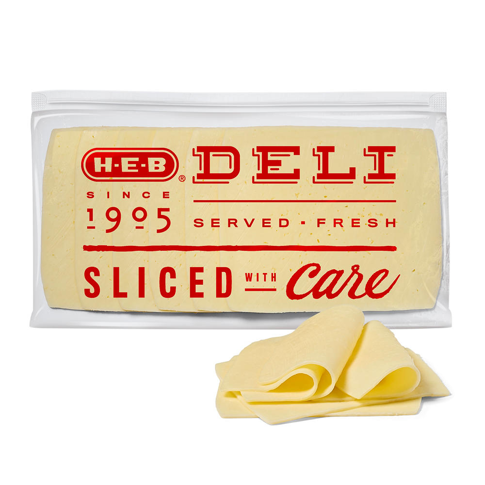 H-E-B Deli Classic Havarti Cheese, Sandwich Sliced, Avg. 0.5 lb