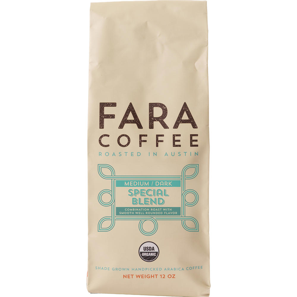 Fara Coffee Special Blend Medium & Dark Roast Whole Bean Coffee, 12 oz