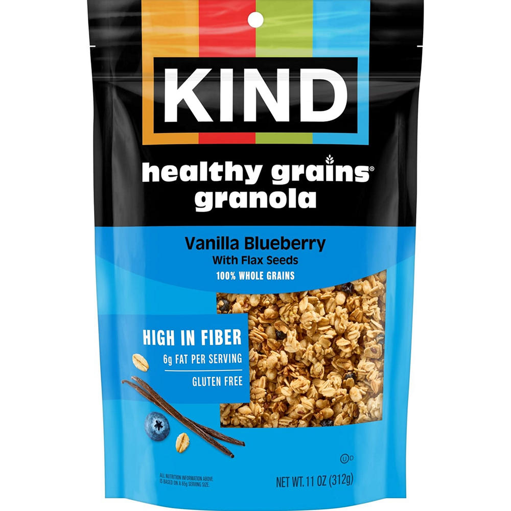 Kind Healthy Grains Granola - Vanilla Blueberry with Flax Seeds, 11 oz