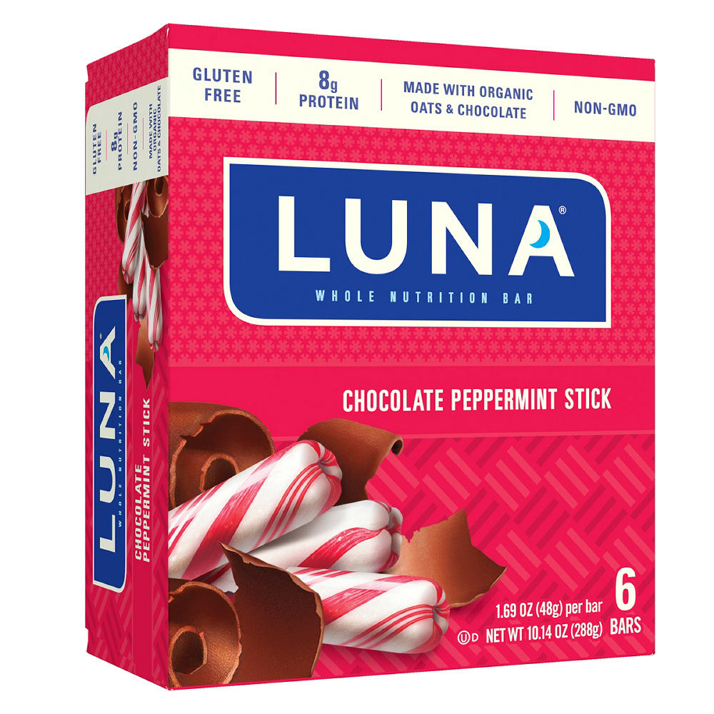 Luna 7g Protein Whole Nutrition Bars - Chocolate Peppermint Stick, 6 pk