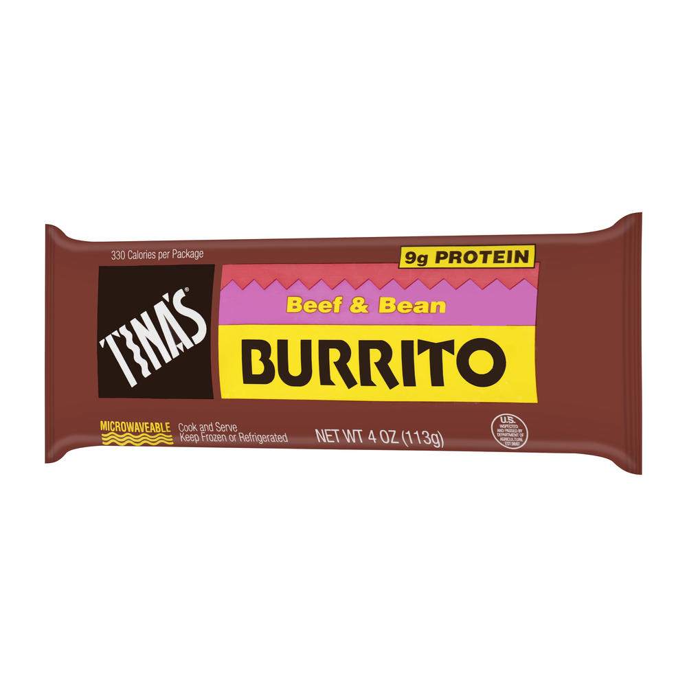 Tina's Beef & Bean Burrito, 4 oz