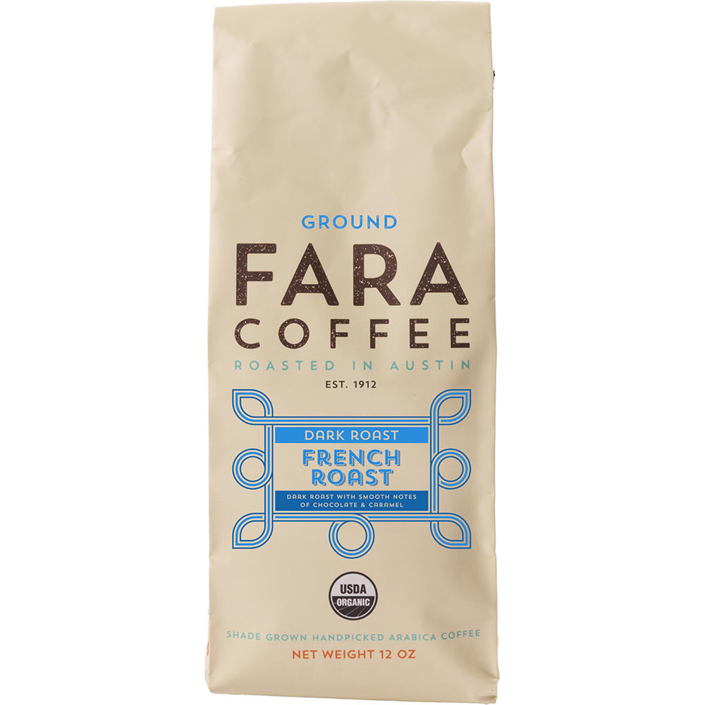 Fara Coffee French Dark Roast Ground Coffee, 12 oz