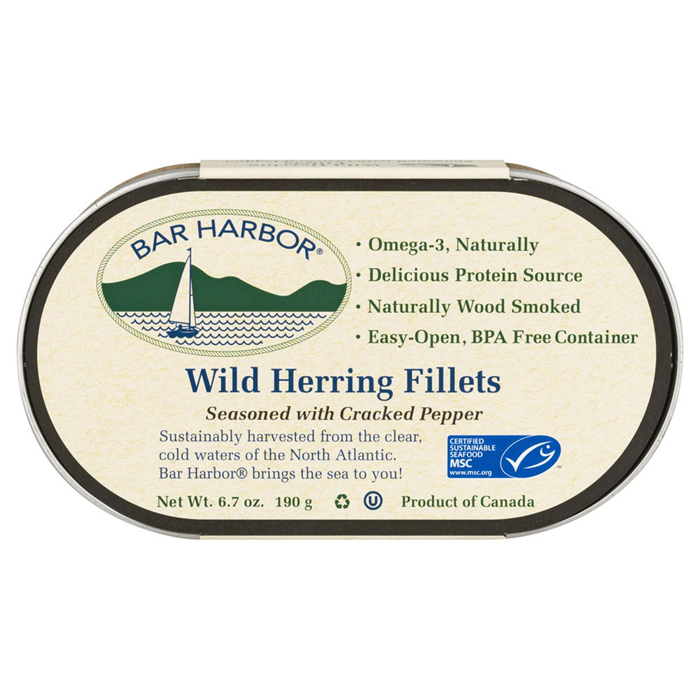 Bar Harbor Wild Herring Fillets with Cracked Pepper, 6.7 oz