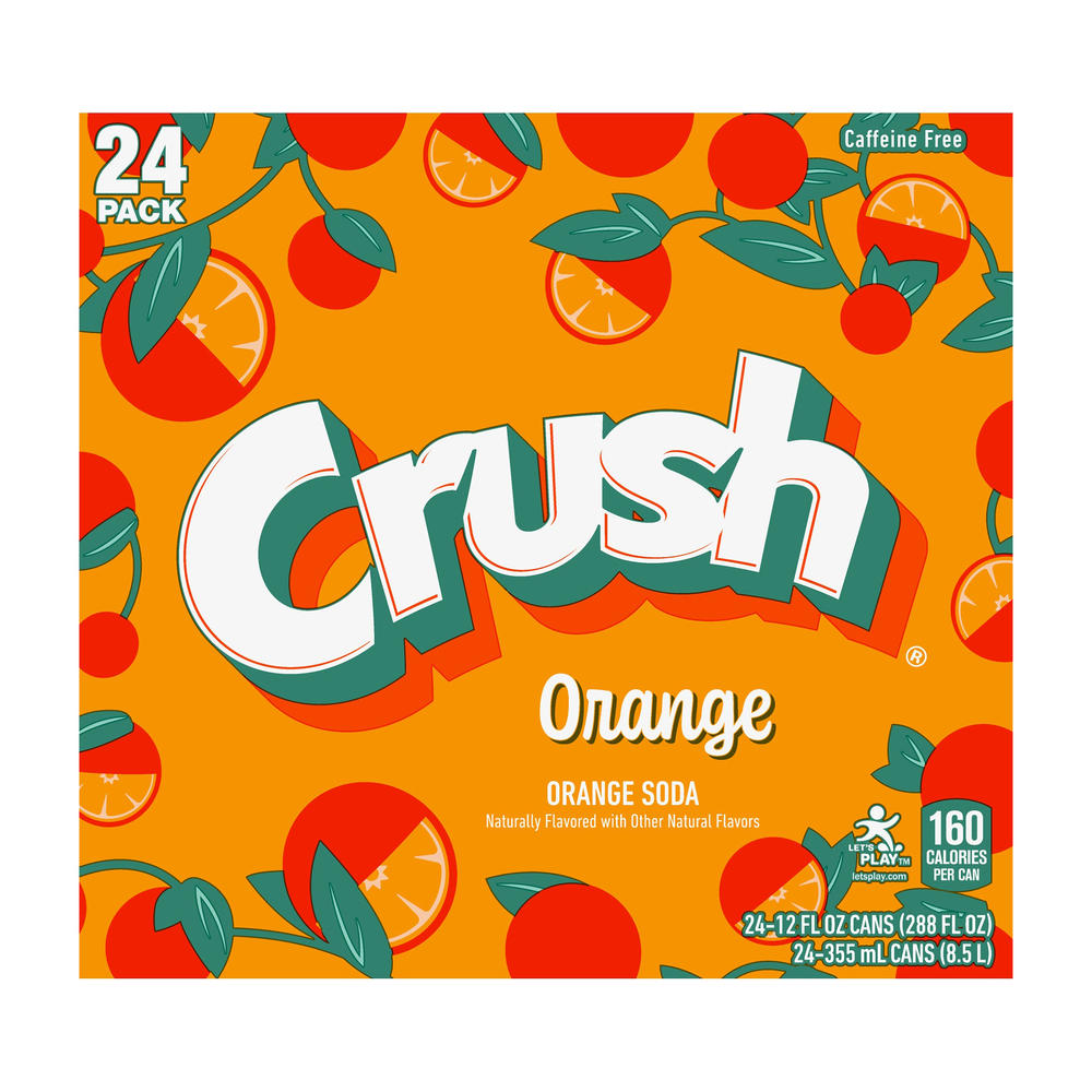Crush Orange Soda 24 pk Cans, 12 oz