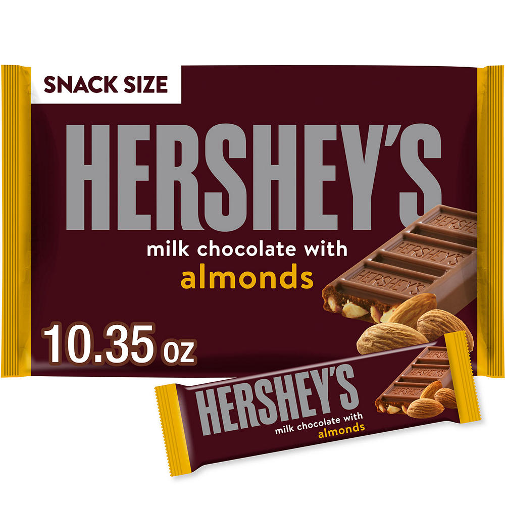 Hershey's Milk Chocolate With Almonds Snack Size Candy Bag, 10.35 oz