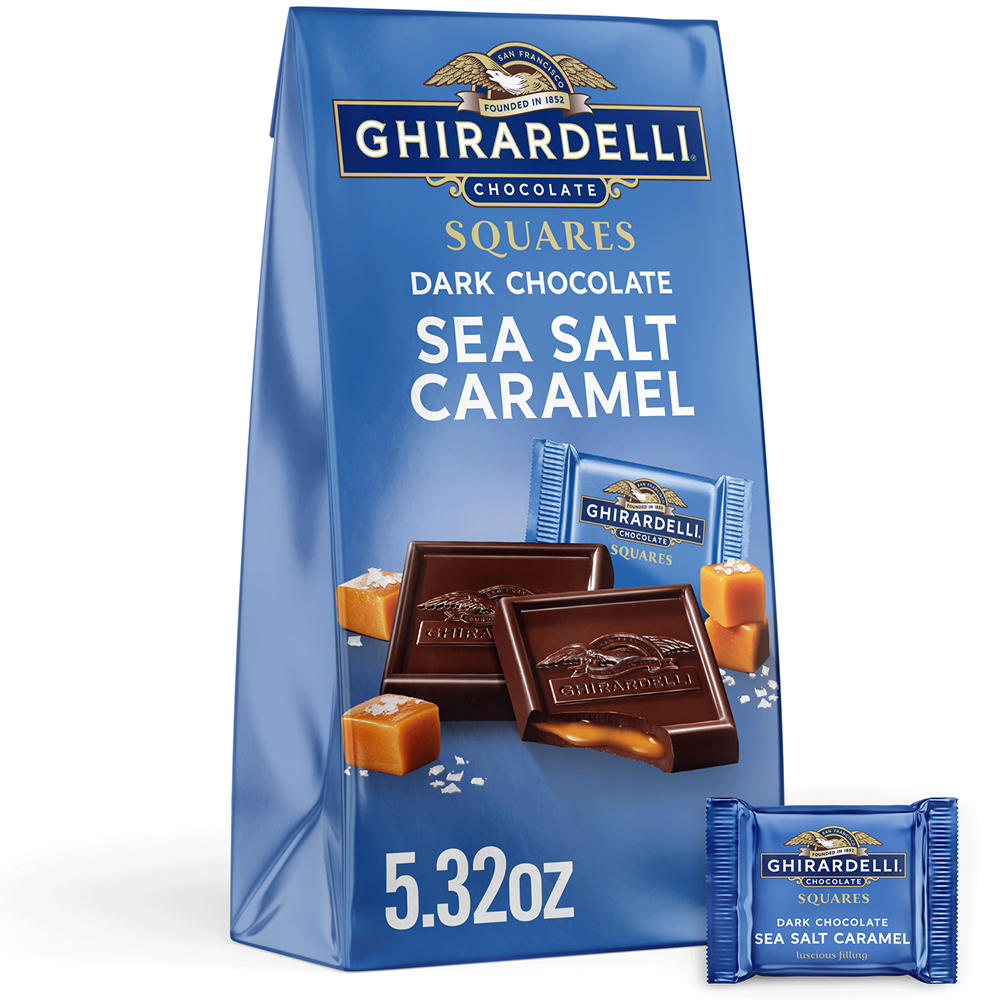 Ghirardelli Dark Chocolate Sea Salt Caramel Squares, 5.32 oz