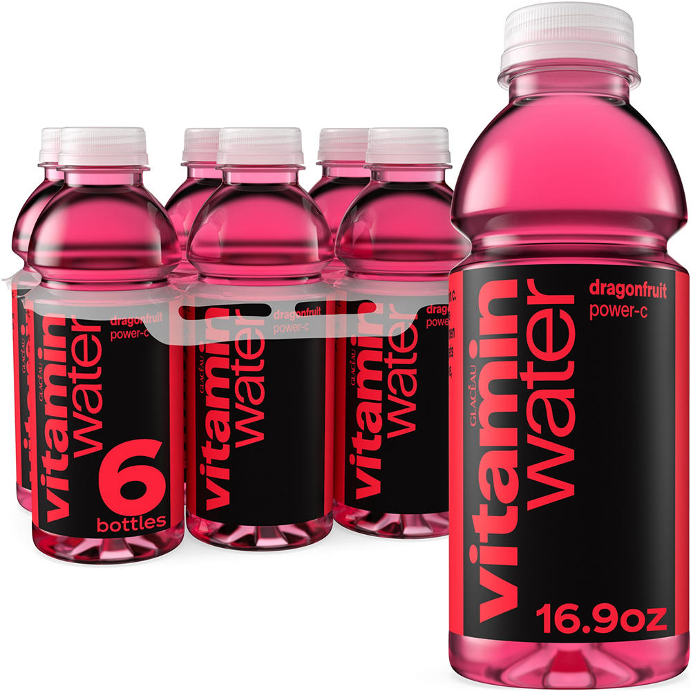 Glaceau Vitaminwater Power C Dragonfruit Flavored Water Beverage 6 pk Bottles, 16.9 oz