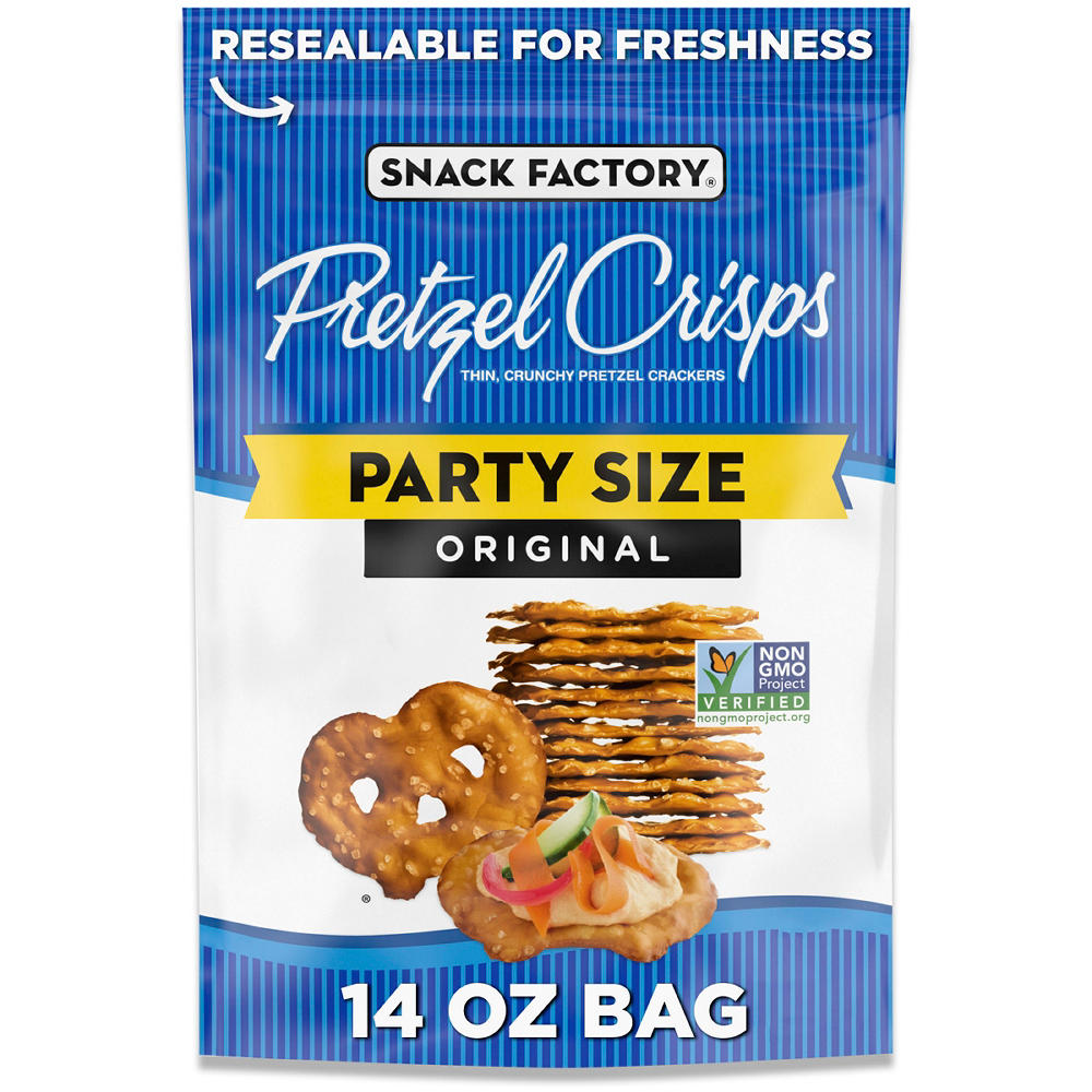 Snack Factory Original Pretzel Crisps - Party Size, 14 oz