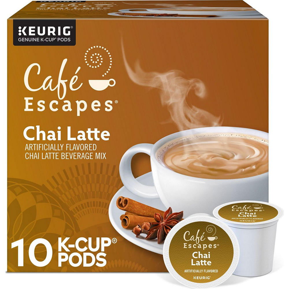 Cafe Escapes Chai Latte Single Serve Coffee K Cups, 10 ct