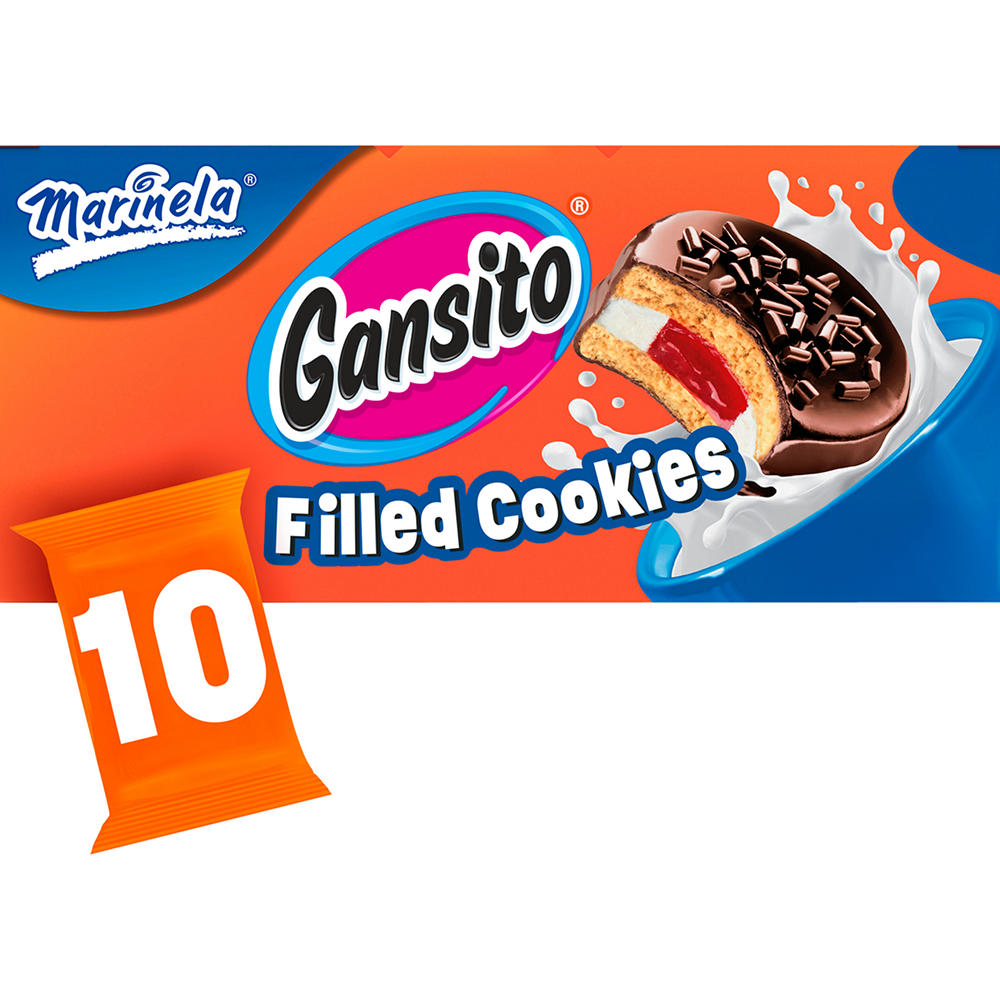 Marinela Gansito Strawberry & Crème-Filled Cookies, 10 ct