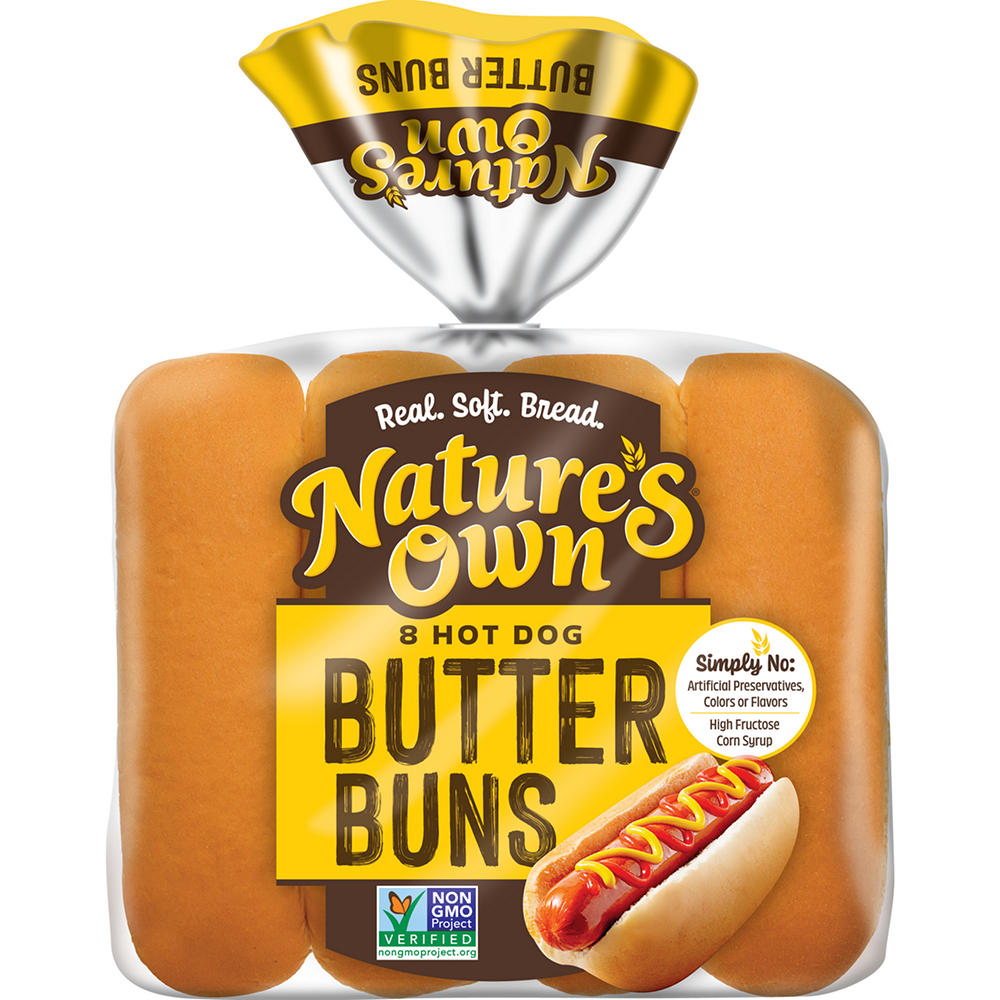 Nature's Own Sliced Hot Dog Butter Buns, 8 ct