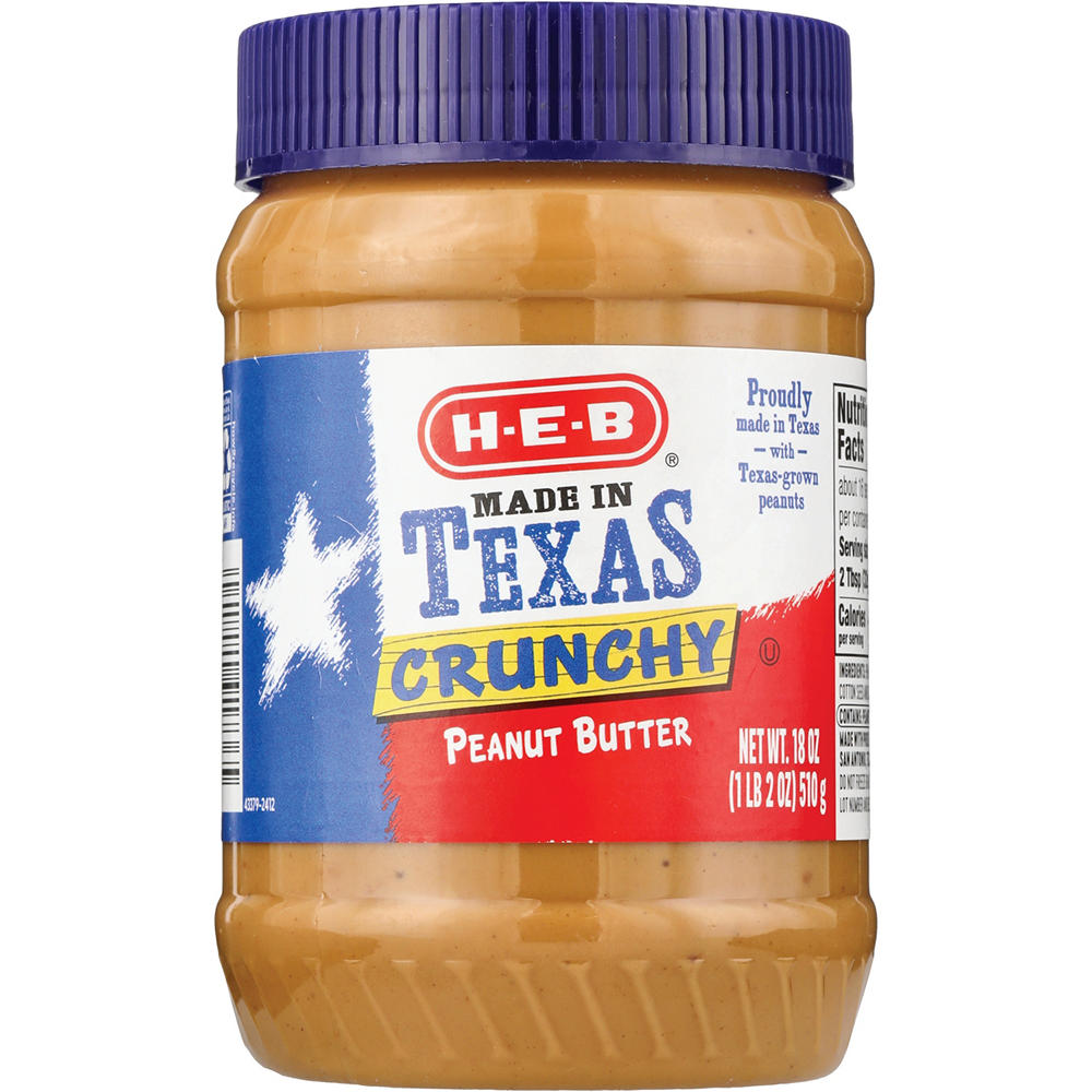 H-E-B Made in Texas Crunchy Peanut Butter, 18 oz