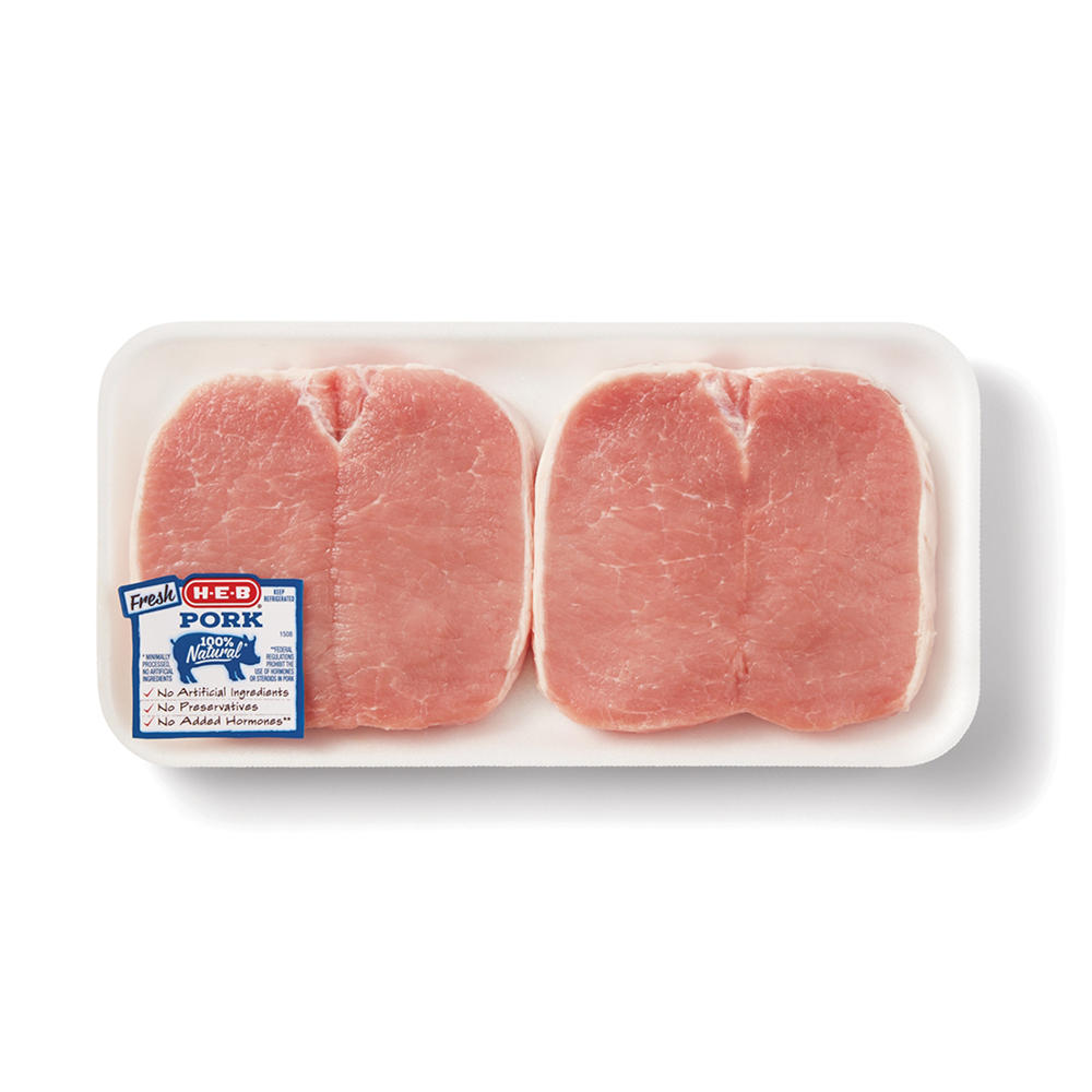 H-E-B Boneless Butterflied Center Loin Pork Chops, Avg. 1.03 lbs