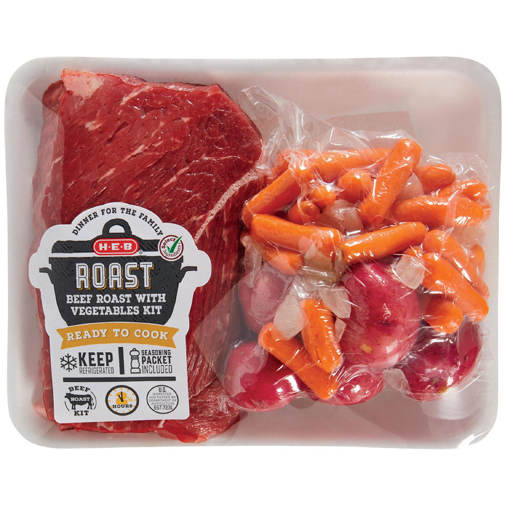 H-E-B Beef Shoulder Roast & Vegetables Kit, Avg. 3.25 lbs