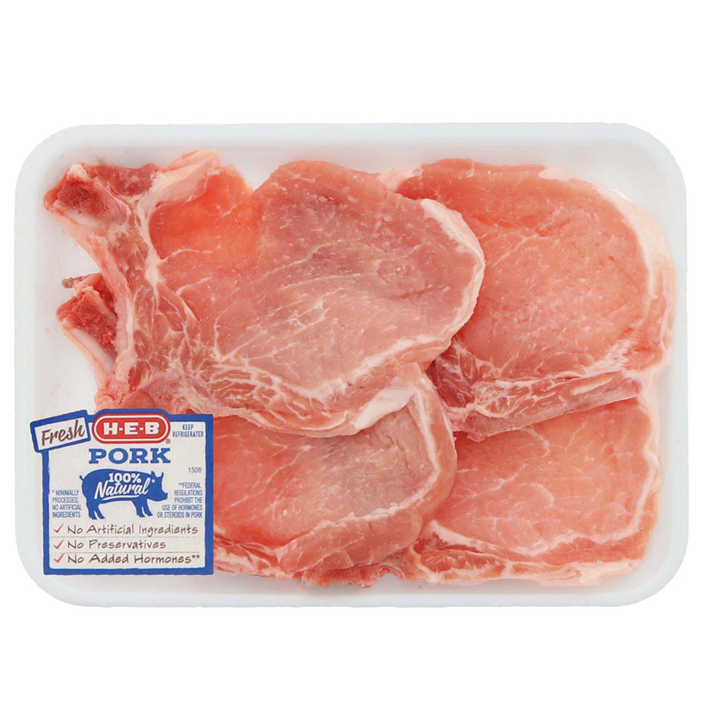 H-E-B Bone-in Center Rib Pork Chops, Wafer Thin, Avg. 1.63 lbs