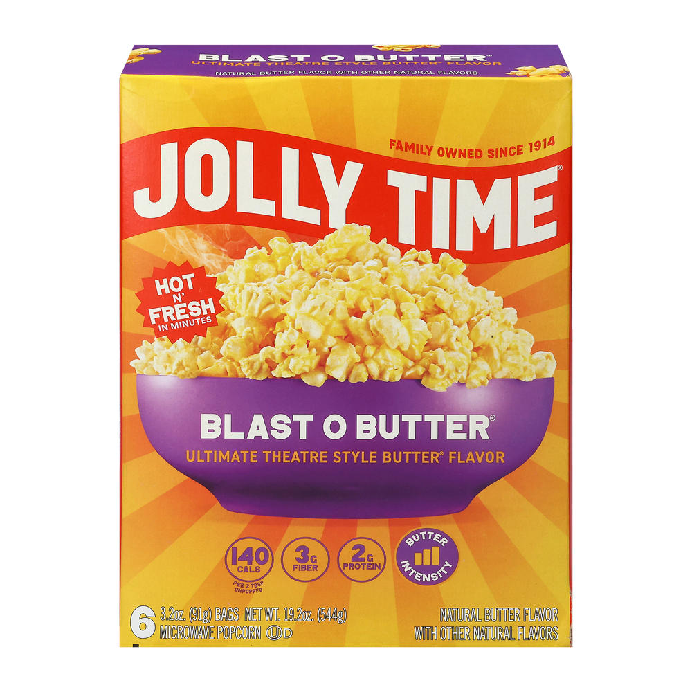 Jolly Time Blast O Butter Ultimate Theatre Style Microwave Popcorn Bags, 6 ct