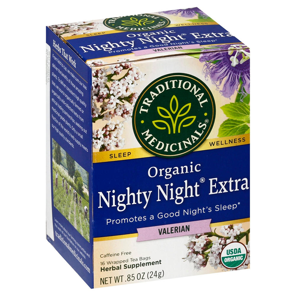 Traditional Medicinals Nighty Night Valerian Tea Bags, 16 ct